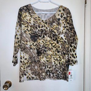 Professional top with cheetah print